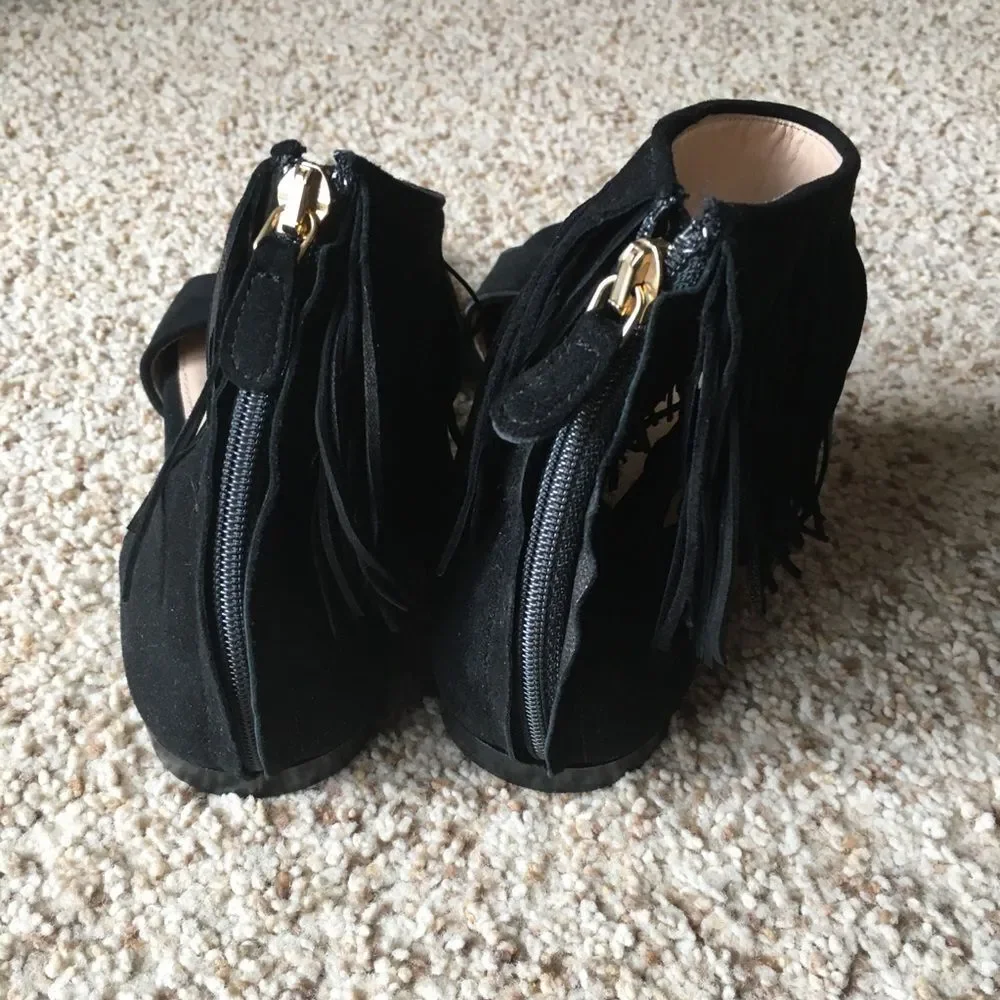 NWOB Paul Andrew x J. Crew Fringe Flat Sandals